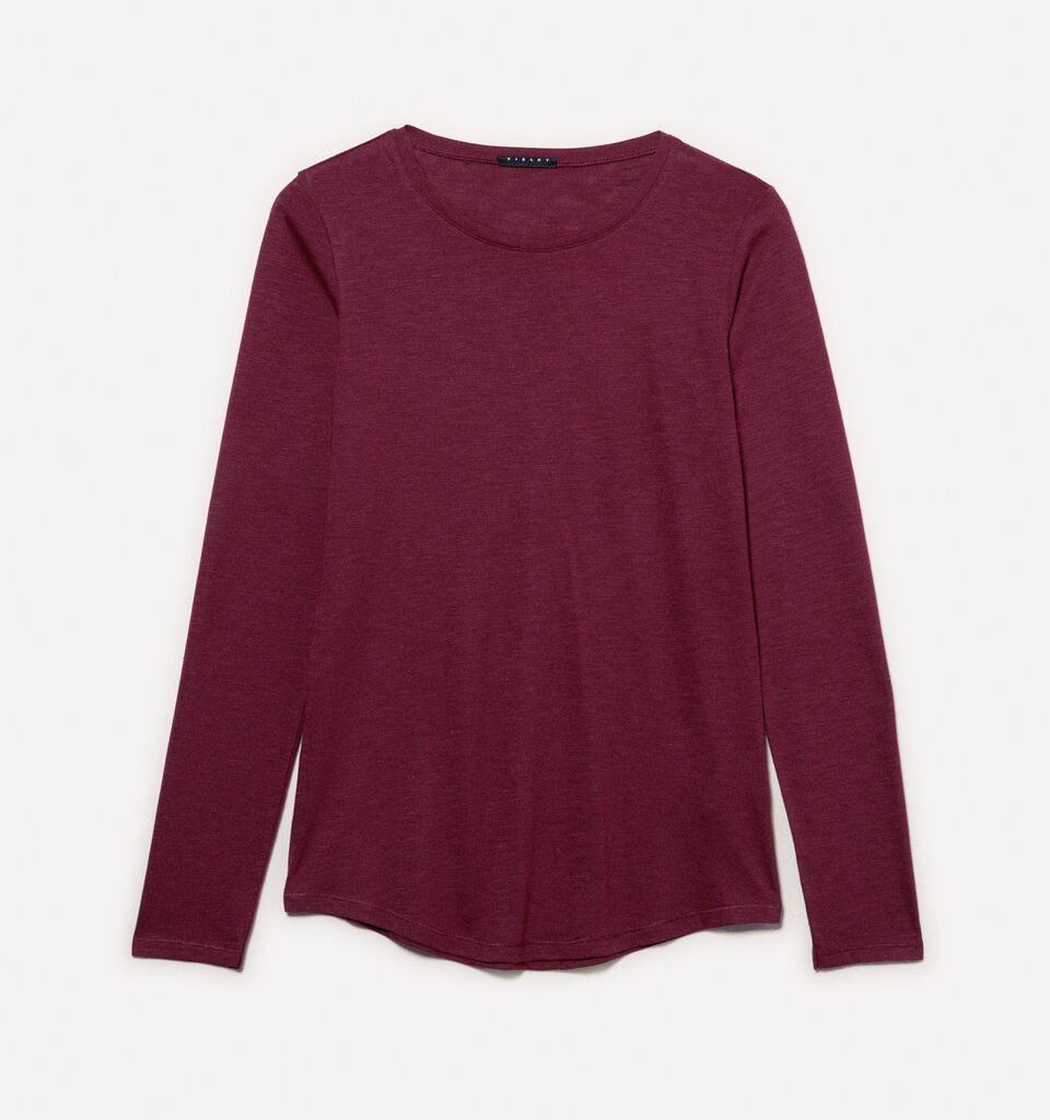 Burgundy long sleeve t-shirt - women's long sleeve t-shirts - Burgundy | Sisley image number 5